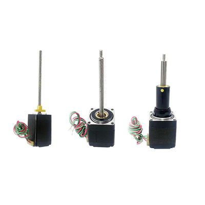 Nema 11 (28mm) motor stepper hybrid, bipolar, 4-lead, lead screw ACME, kebisingan rendah, umur panjang, kinerja tinggi.